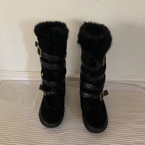 Tory Burch fur trimmed boots